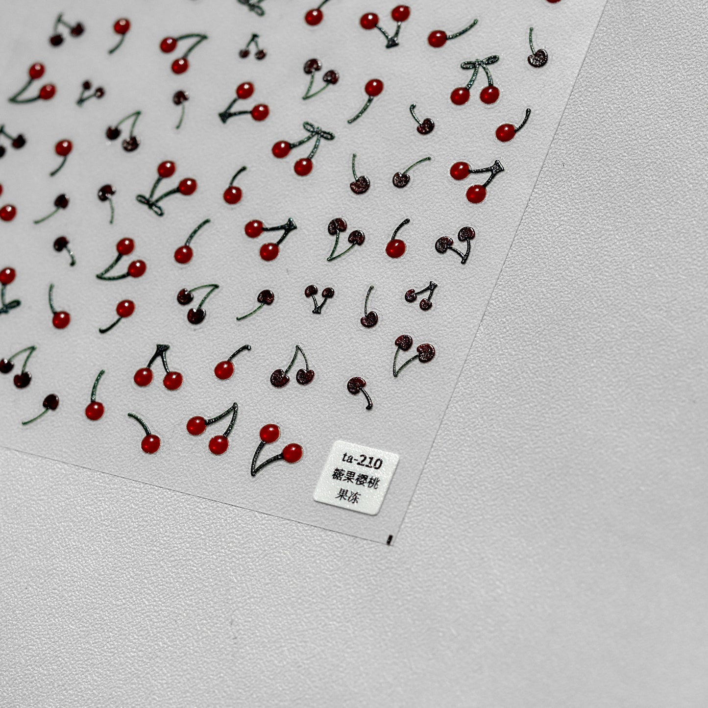 1 Piece Kawaii Red Cherry Bow Nail Stickers 5D Cute Fruit Design Adhesive Decorative Stickers for High-Quality Nail Art