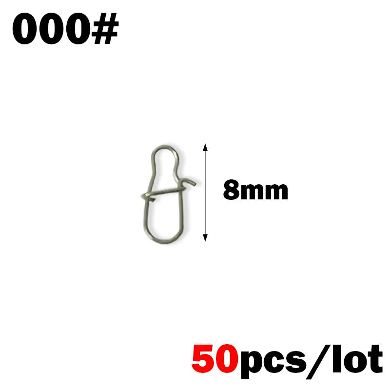 Fishing Swivel Clips Stainless Steel Pin Connector, Rolling Swivels Set for Lures, Sea Fishing Gear & Tackle Accessories