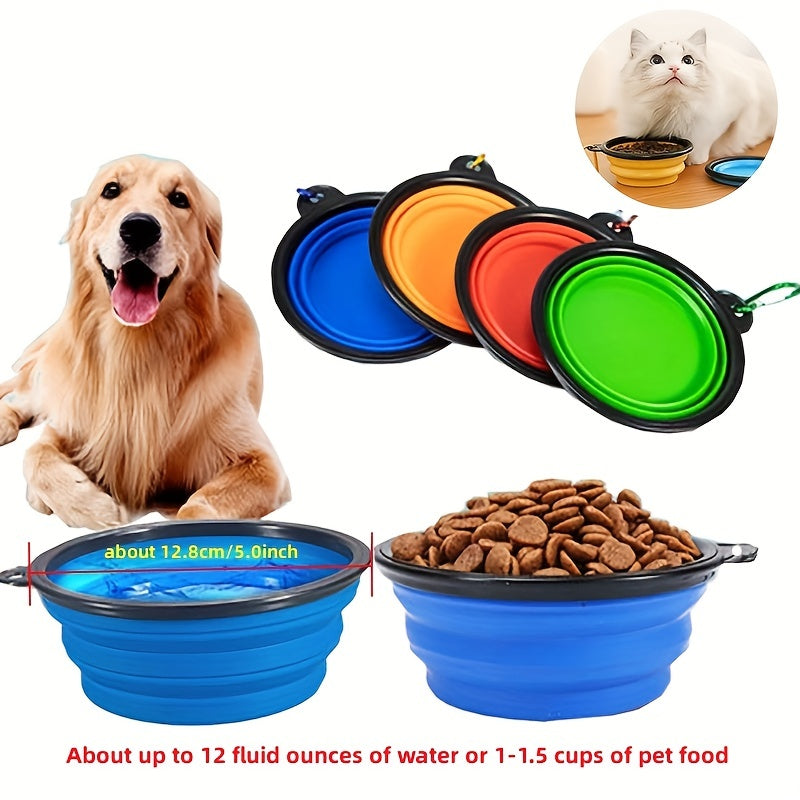 Portable Pet Food Bowl Durable TPR Bowl for Cats & Dogs | Collapsible Silicone Travel Bowl for Outdoor Water & Food