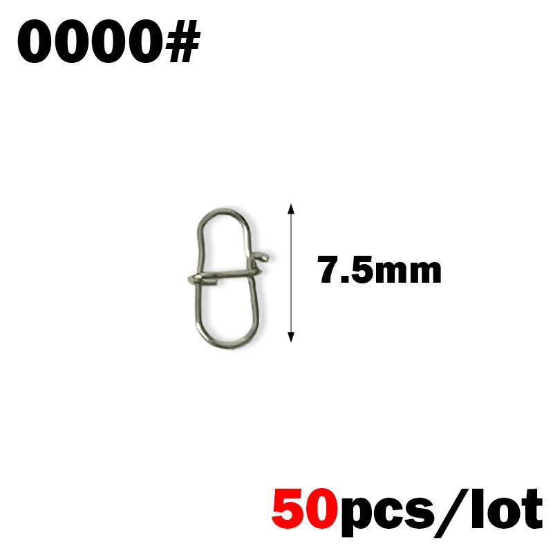 Fishing Swivel Clips Stainless Steel Pin Connector, Rolling Swivels Set for Lures, Sea Fishing Gear & Tackle Accessories