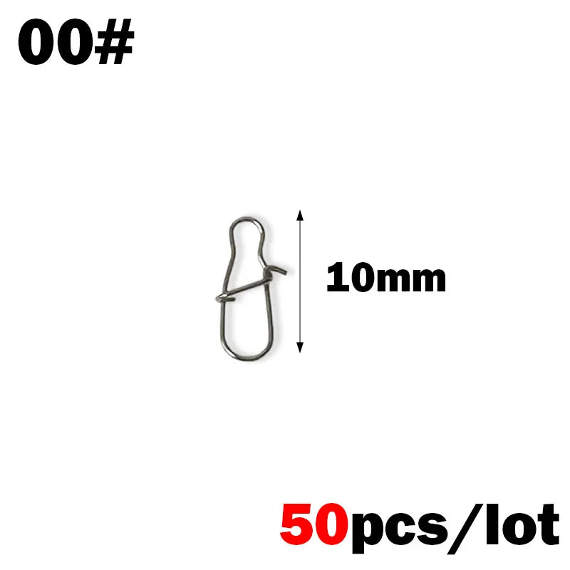 Fishing Swivel Clips Stainless Steel Pin Connector, Rolling Swivels Set for Lures, Sea Fishing Gear & Tackle Accessories