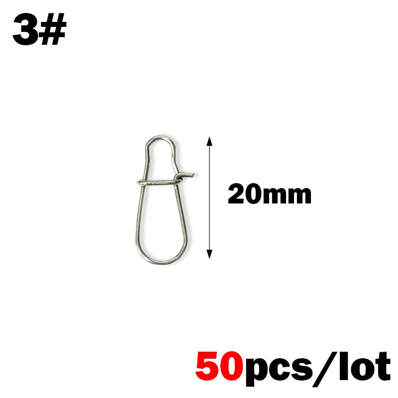 Fishing Swivel Clips Stainless Steel Pin Connector, Rolling Swivels Set for Lures, Sea Fishing Gear & Tackle Accessories