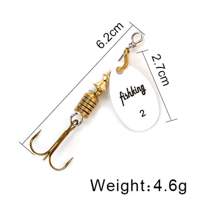 FISH KING Rotating Spinner Spoon Lures Metal Fishing Lure With Treble Hooks For Pike  Freshwater Pr 17