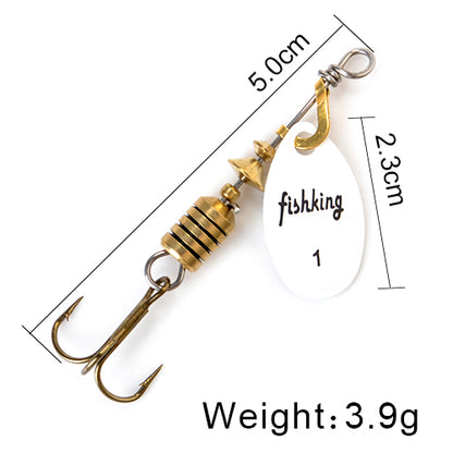 FISH KING Rotating Spinner Spoon Lures Metal Fishing Lure With Treble Hooks For Pike  Freshwater Pr 21