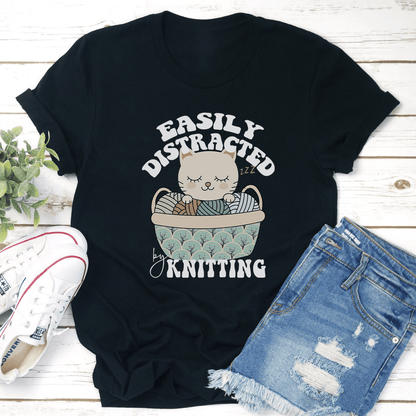 Easily Distracted By Knitting Tee 1