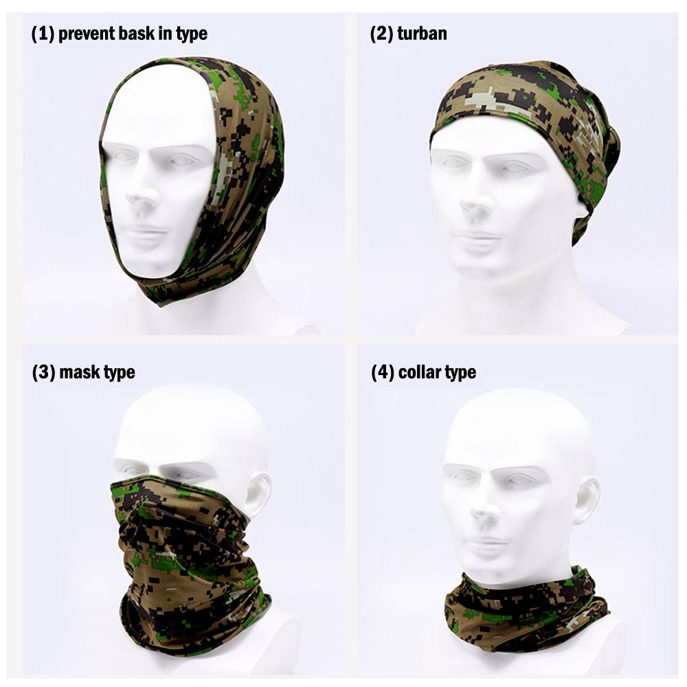Tactical Outdoor Sport Bandana Tube Scarf Military Face Cover Neck Gaiter Half Mask  Headband For F 5