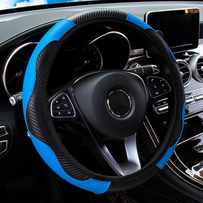 Premium PU Leather Carbon Fiber Car Steering Wheel Cover  Fits 14515 Inches No Inner Ring 4