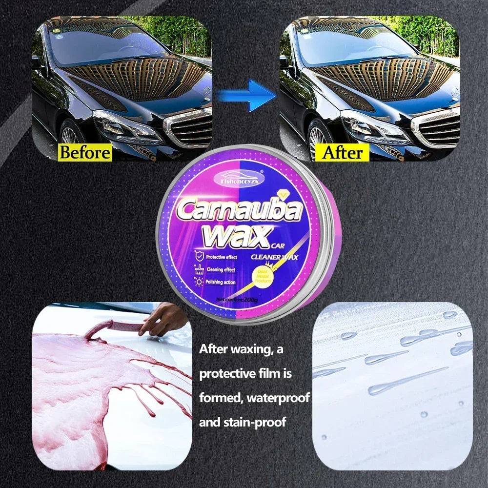 Premium Carnauba Car Wax Paste, Brazilian Polishing Wax for Auto Paint Care, High Gloss Shine Super Hydrophobic Coating
