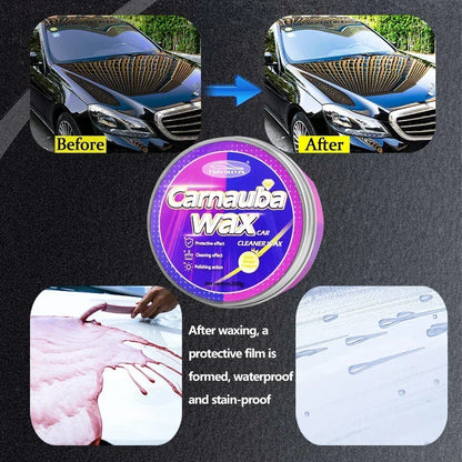 Premium Carnauba Car Wax Paste, Brazilian Polishing Wax for Auto Paint Care, High Gloss Shine Super Hydrophobic Coating