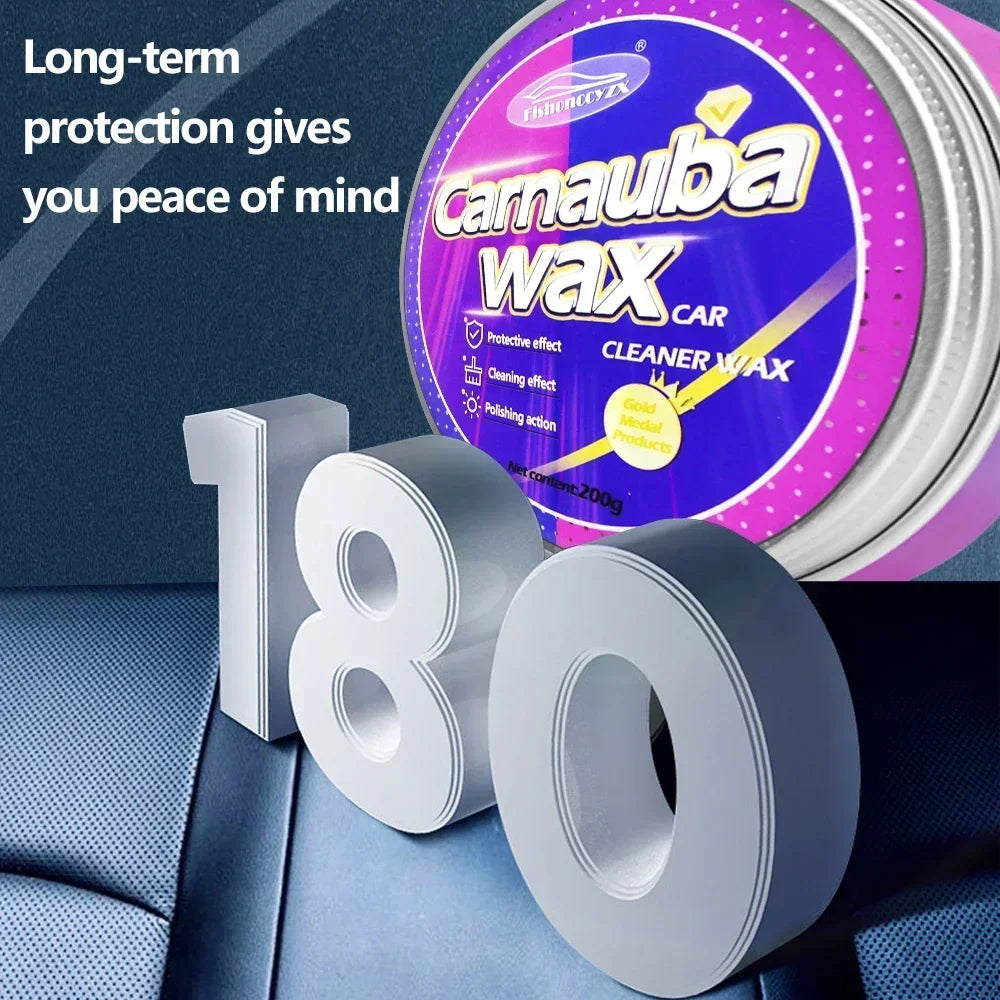 Premium Carnauba Car Wax Paste, Brazilian Polishing Wax for Auto Paint Care, High Gloss Shine Super Hydrophobic Coating