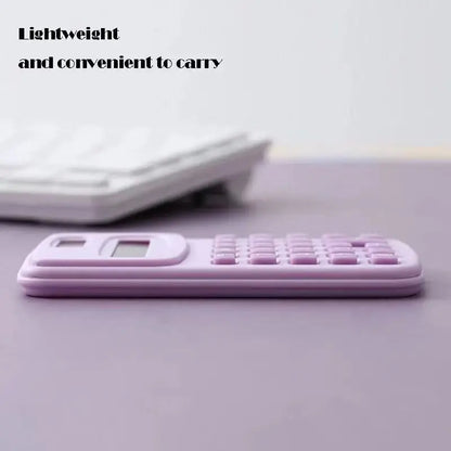 Small Solar Calculator Portable Cute 8 Digits LCD Electronic Calculator For Home Office  School Tea 3