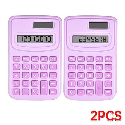 Small Solar Calculator Portable Cute 8 Digits LCD Electronic Calculator For Home Office  School Tea 9