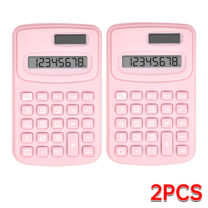 Small Solar Calculator Portable Cute 8 Digits LCD Electronic Calculator For Home Office  School Tea 12