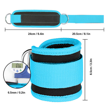Premium Cable Ankle Straps Double D Ring Cuffs, Gym Workout Support for Glutes, Legs Strength Training & Sport Safety