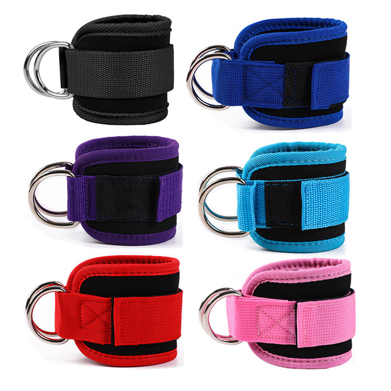 Premium Cable Ankle Straps Double D Ring Cuffs, Gym Workout Support for Glutes, Legs Strength Training & Sport Safety