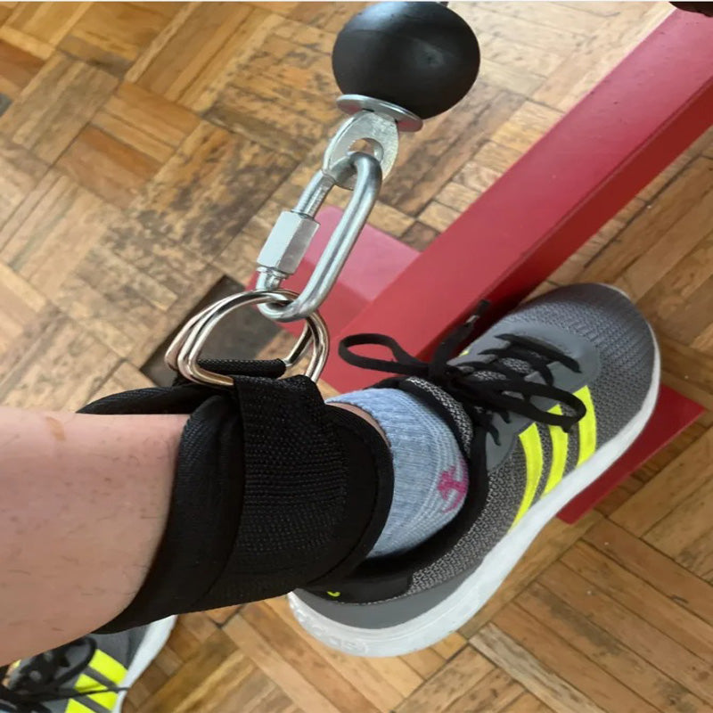 Premium Cable Ankle Straps Double D Ring Cuffs, Gym Workout Support for Glutes, Legs Strength Training & Sport Safety