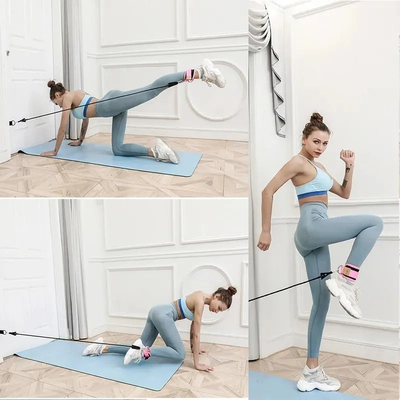 Premium Cable Ankle Straps Double D Ring Cuffs, Gym Workout Support for Glutes, Legs Strength Training & Sport Safety