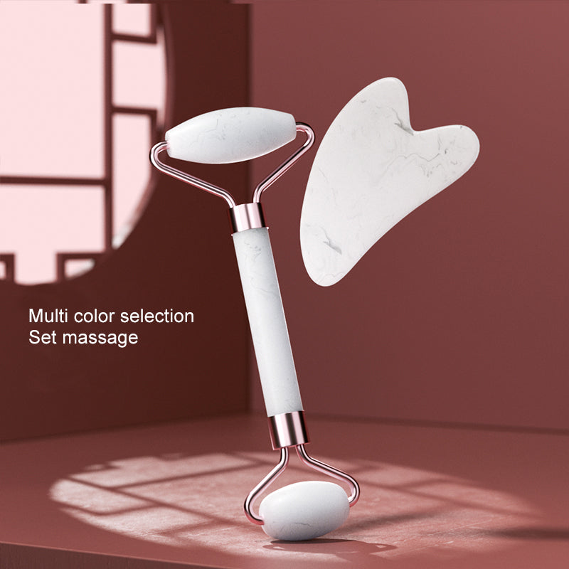 Dual-Ended Resin Facial Massage Roller for Face, Neck & Eyes – Gua Sha Scraping Board for Skincare, Wrinkle Reduction &