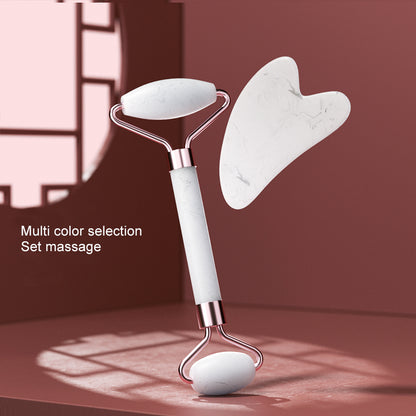 Dual-Ended Resin Facial Massage Roller for Face, Neck & Eyes – Gua Sha Scraping Board for Skincare, Wrinkle Reduction &