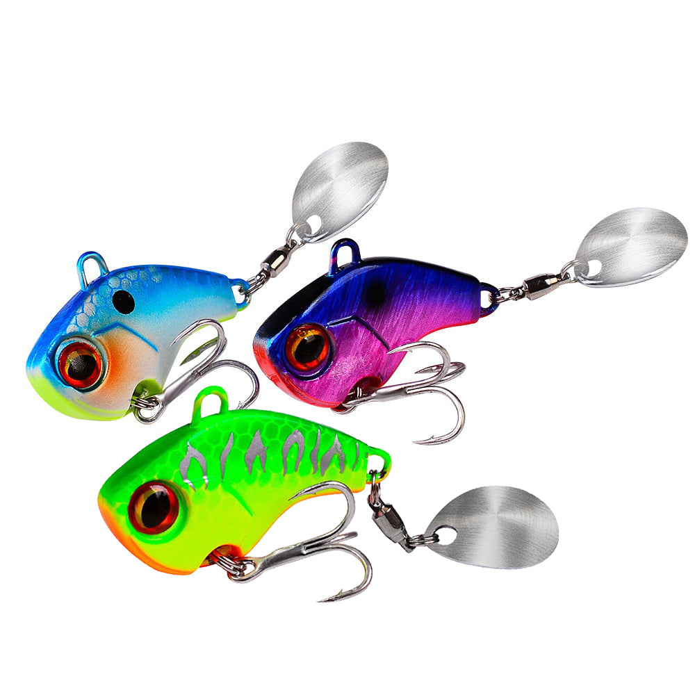 Fishing Lures, Wobble Rotating Metal Vib Vibration Bait, Hard Artificial Spinner Spoon Lure Pesca for Winter Use