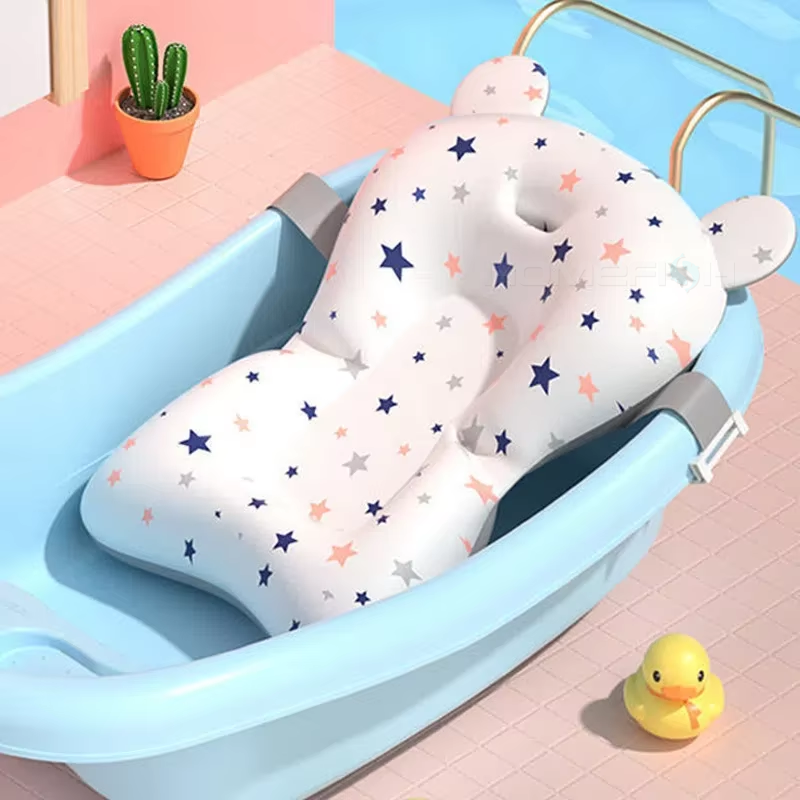 Baby Bath Support Pad,Adjustable Floating Seat for Newborns,Infant Safety Bath Net with Non Slip Design,Spine Support