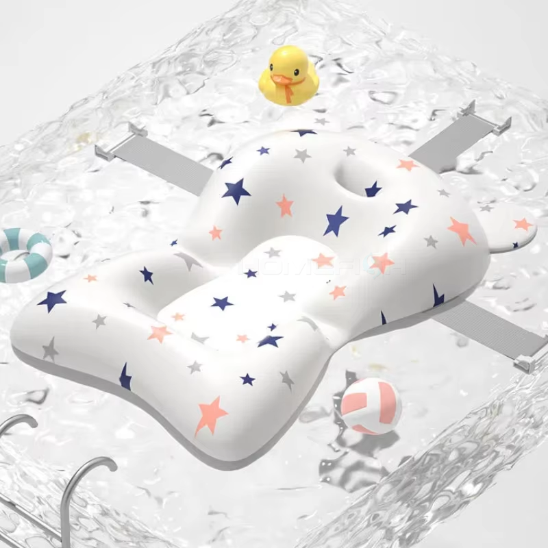 Baby Bath Support Pad,Adjustable Floating Seat for Newborns,Infant Safety Bath Net with Non Slip Design,Spine Support