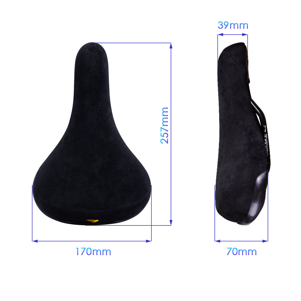 Embroidered Bicycle Saddle Wheelie Seat, Black Flannelette BMX Bike Seat with 8mm Rail, Stylish Logo Padded for Rider