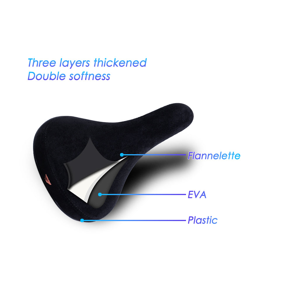 Embroidered Bicycle Saddle Wheelie Seat, Black Flannelette BMX Bike Seat with 8mm Rail, Stylish Logo Padded for Rider