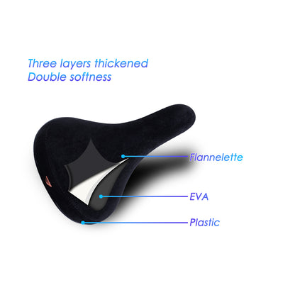Embroidered Bicycle Saddle Wheelie Seat, Black Flannelette BMX Bike Seat with 8mm Rail, Stylish Logo Padded for Rider