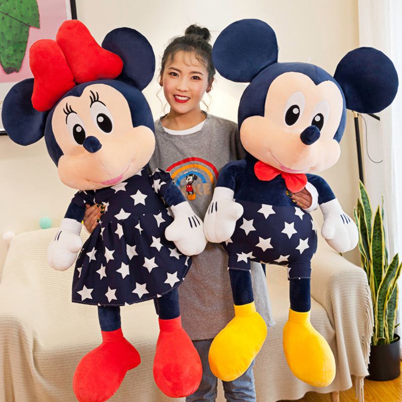 Disney Star Mickey Plush Toy  Minnie Doll Large Couple Mickey Mouse Playing With Childrens Pillow D 1