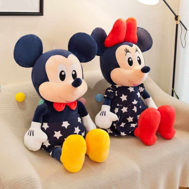 Disney Star Mickey Plush Toy  Minnie Doll Large Couple Mickey Mouse Playing With Childrens Pillow D 3
