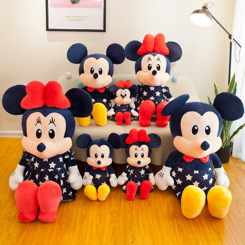 Disney Star Mickey Plush Toy  Minnie Doll Large Couple Mickey Mouse Playing With Childrens Pillow D 4