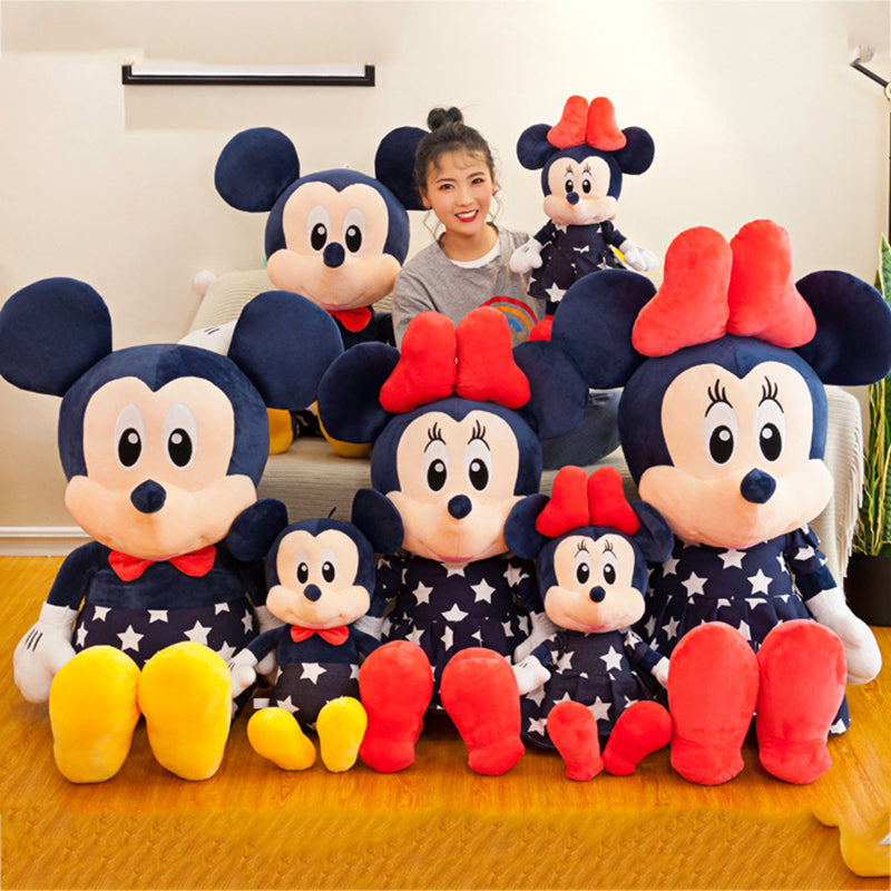 Disney Star Mickey Plush Toy  Minnie Doll Large Couple Mickey Mouse Playing With Childrens Pillow D 5