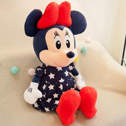 Disney Star Mickey Plush Toy  Minnie Doll Large Couple Mickey Mouse Playing With Childrens Pillow D 6