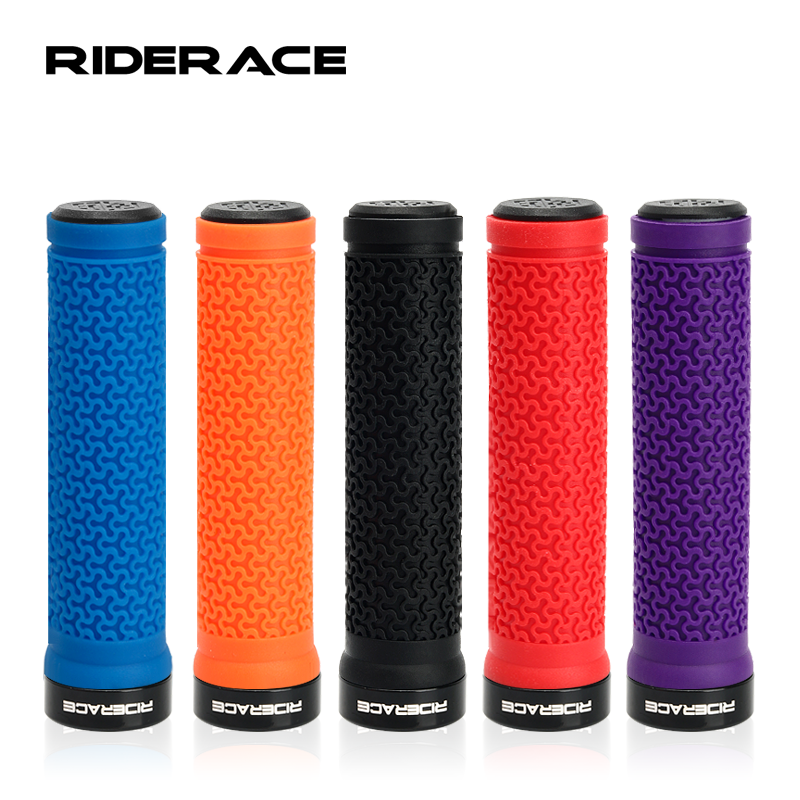 Bicycle Handlebar Grips MTB Mountain Bike Non-Slip Rubber Lock-On Covers, Single-Sided Locking Cycling Handle Grips