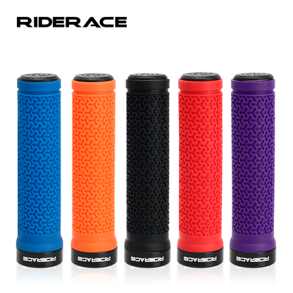 Bicycle Handlebar Grips MTB Mountain Bike Non-Slip Rubber Lock-On Covers, Single-Sided Locking Cycling Handle Grips
