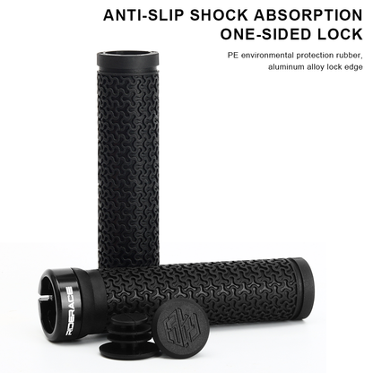 Bicycle Handlebar Grips MTB Mountain Bike Non-Slip Rubber Lock-On Covers, Single-Sided Locking Cycling Handle Grips