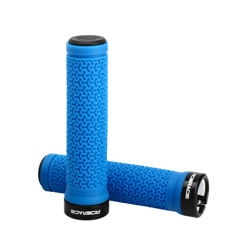 Bicycle Handlebar Grips MTB Mountain Bike Non-Slip Rubber Lock-On Covers, Single-Sided Locking Cycling Handle Grips