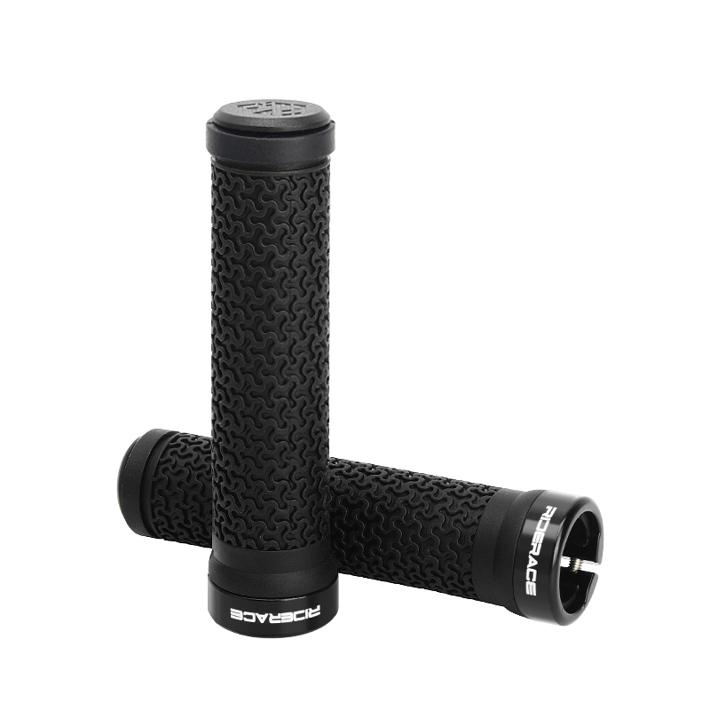 Bicycle Handlebar Grips MTB Mountain Bike Non-Slip Rubber Lock-On Covers, Single-Sided Locking Cycling Handle Grips