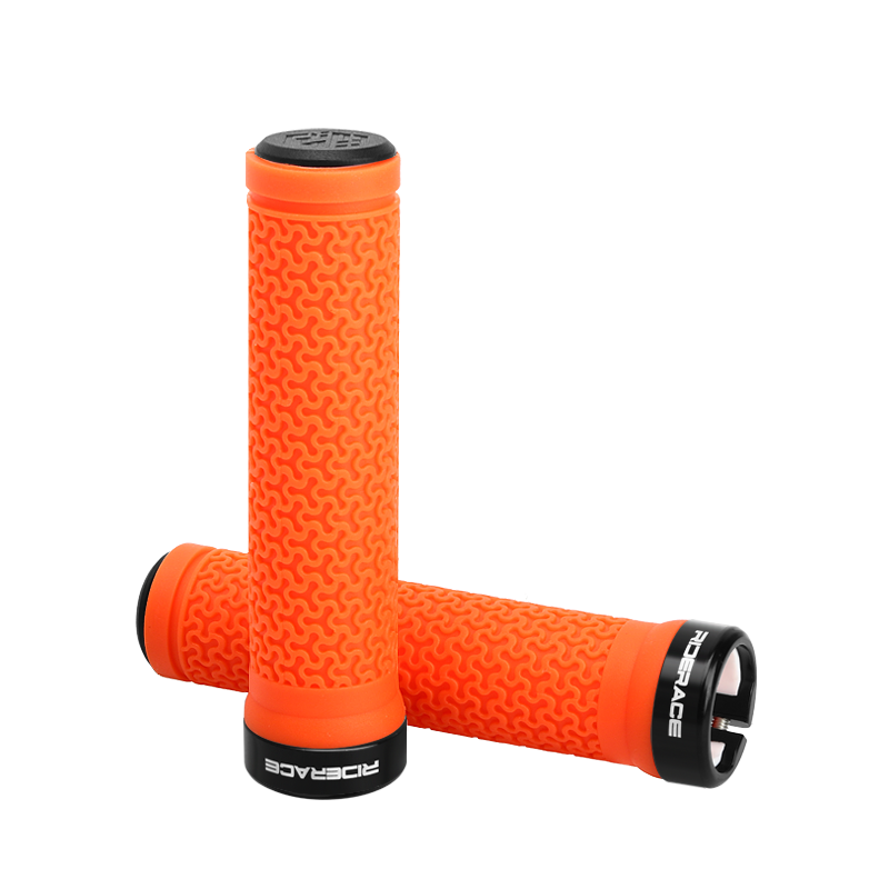 Bicycle Handlebar Grips MTB Mountain Bike Non-Slip Rubber Lock-On Covers, Single-Sided Locking Cycling Handle Grips