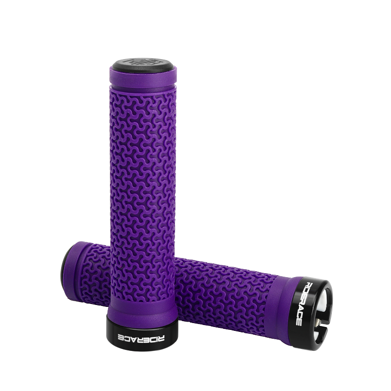 Bicycle Handlebar Grips MTB Mountain Bike Non-Slip Rubber Lock-On Covers, Single-Sided Locking Cycling Handle Grips