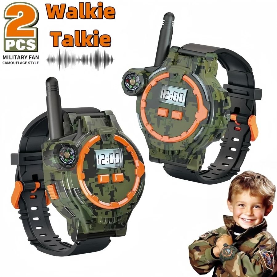 Rechargeable Walkie Talkies for Kids with Flashlight and Compass