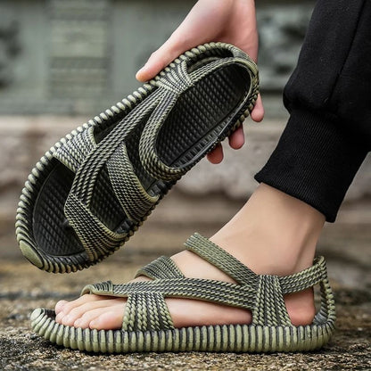 Mens Straw Sandals Casual Outdoor Flip Flops 7