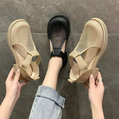 Closed Toe Breathable Flat Sandals For Women With Buckle Strap 1