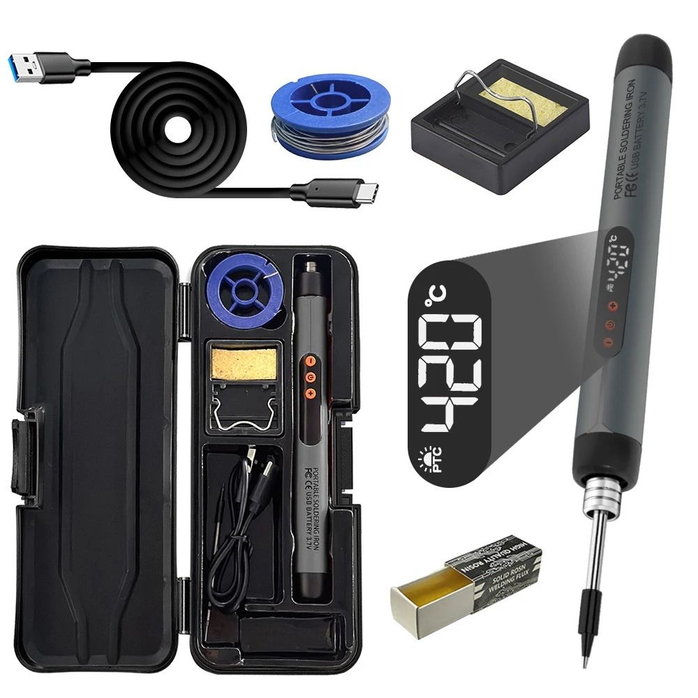 Portable Wireless USB Soldering Iron Kit USB Powered Soldering Tool 9