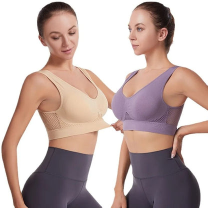 Plus Size Seamless Push Up Sports Bra Breathable Comfortable 1