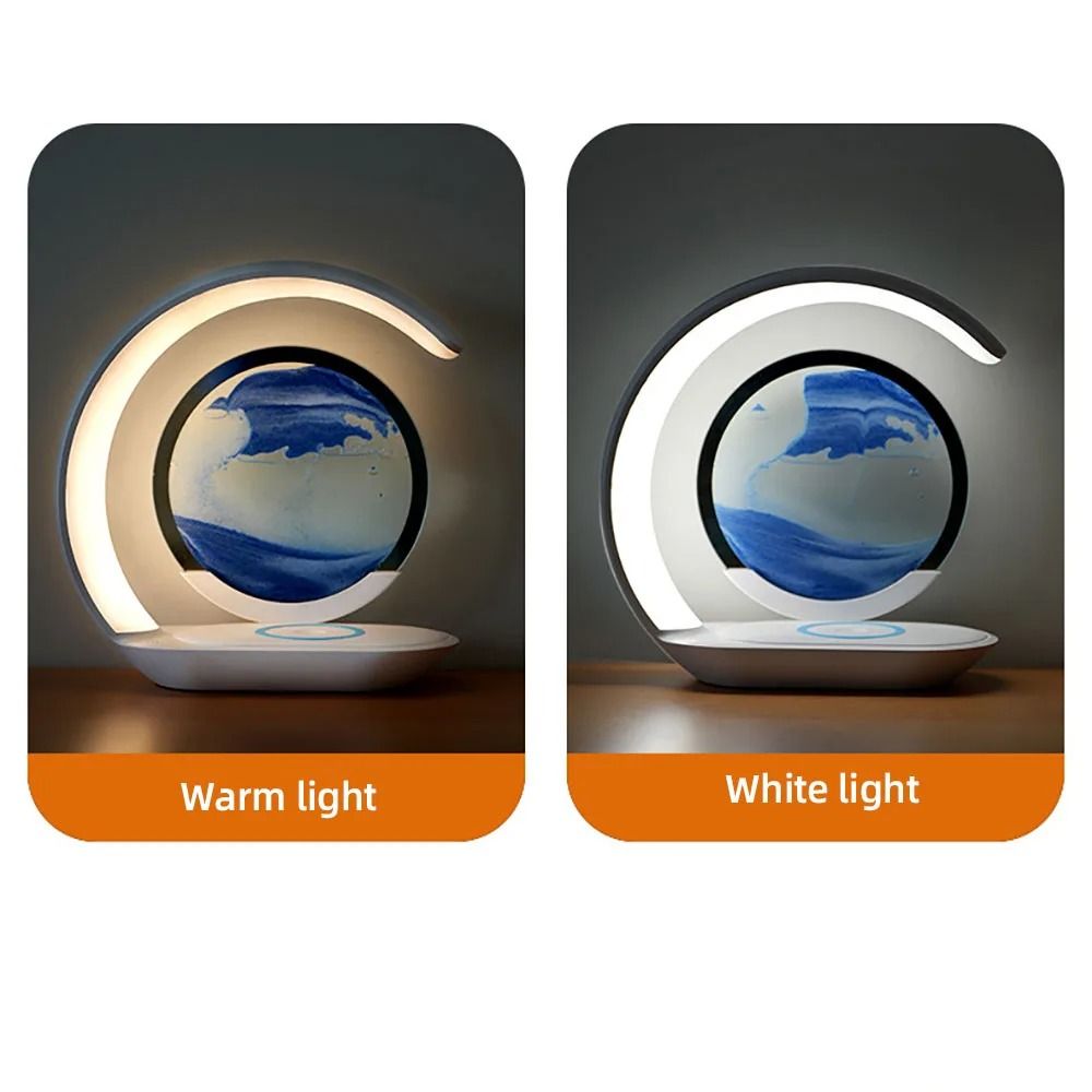 Quicksand LED Table Lamp With Wireless Charging And 3D Sand Art Light 5