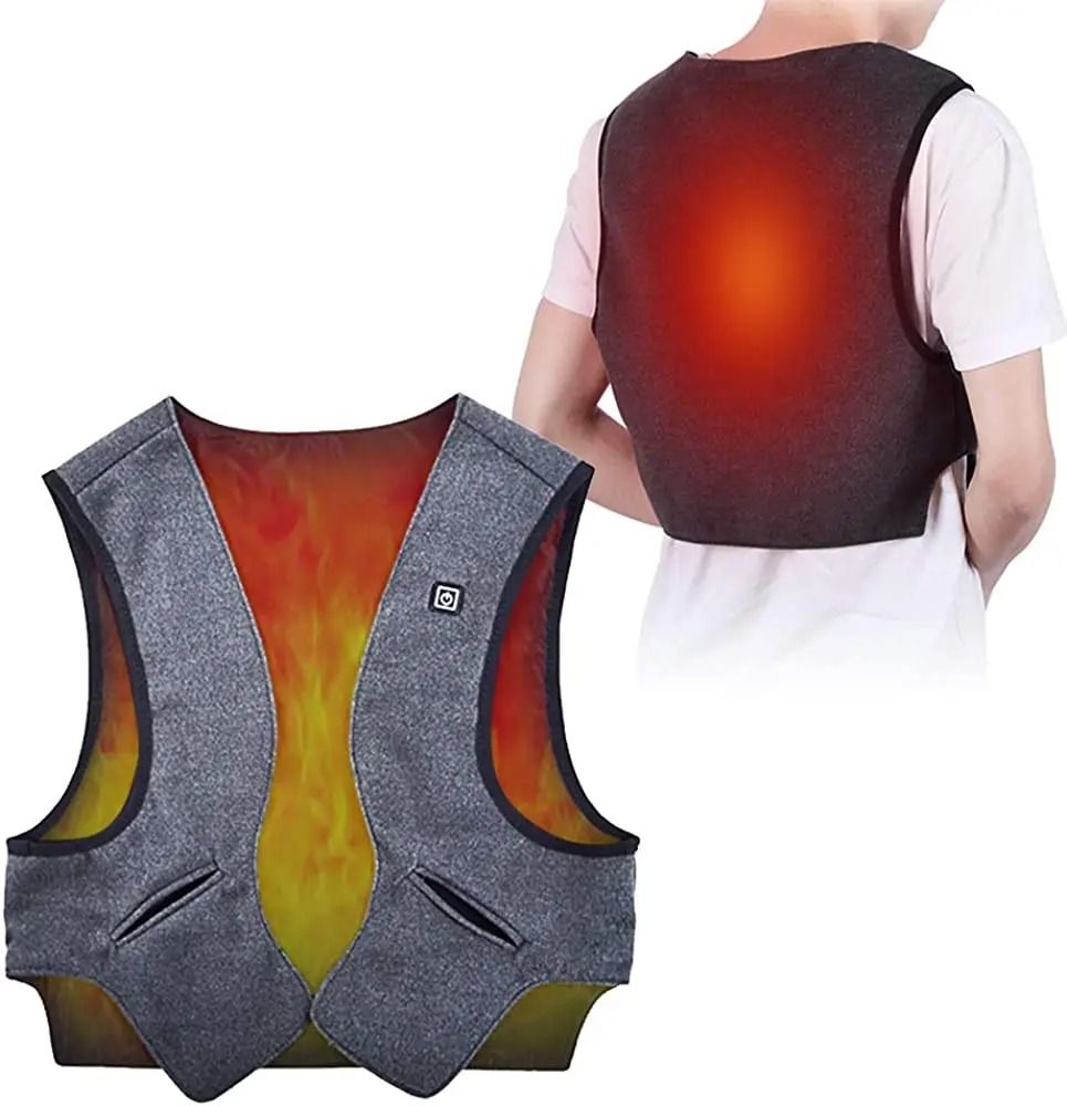 Mens Graphene Heated Vest USB Charging Padded Thermal Winter Jacket for Outdoor Cold Weather Wear