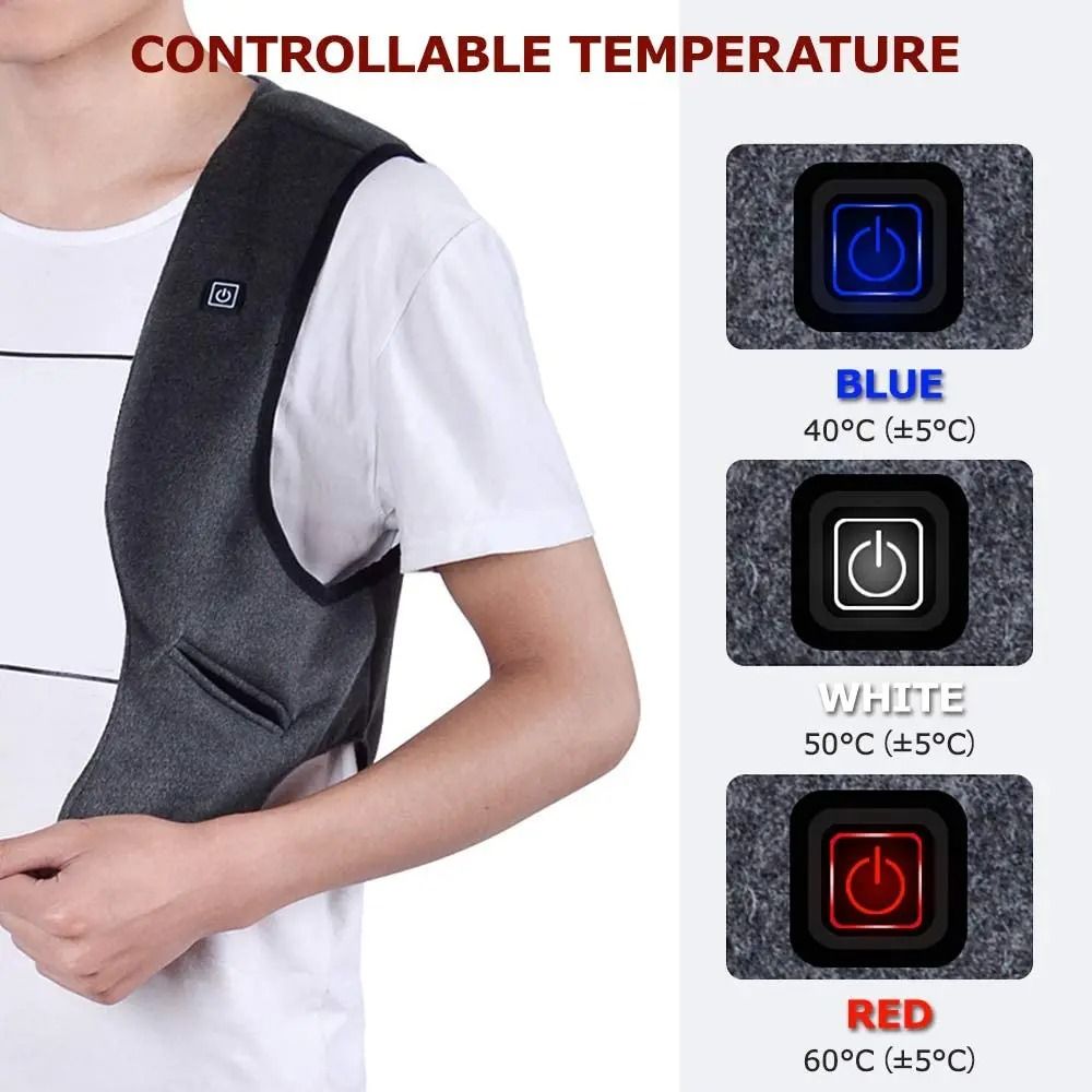Mens Graphene Heated Vest USB Charging Padded Thermal Winter Jacket For Outdoor Cold Weather Wear 1