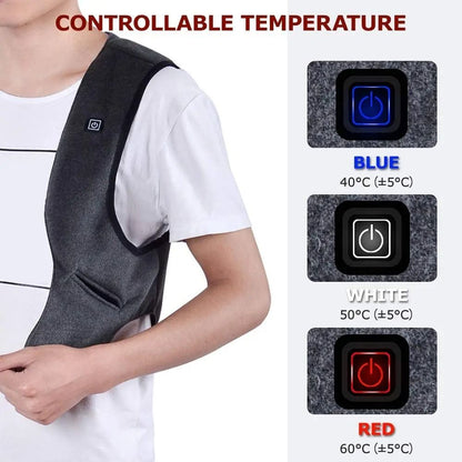 Mens Graphene Heated Vest USB Charging Padded Thermal Winter Jacket For Outdoor Cold Weather Wear 1